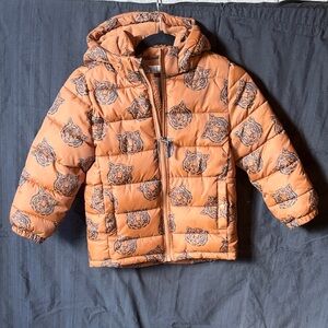 H&M Kids Puffer Jacket with Tiger Pattern - Orange